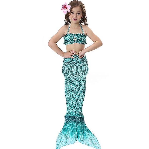 Barn Flickor Mermaid Tail Bikini Set Badkl Der Baddr Kt Simdr Kt Allin