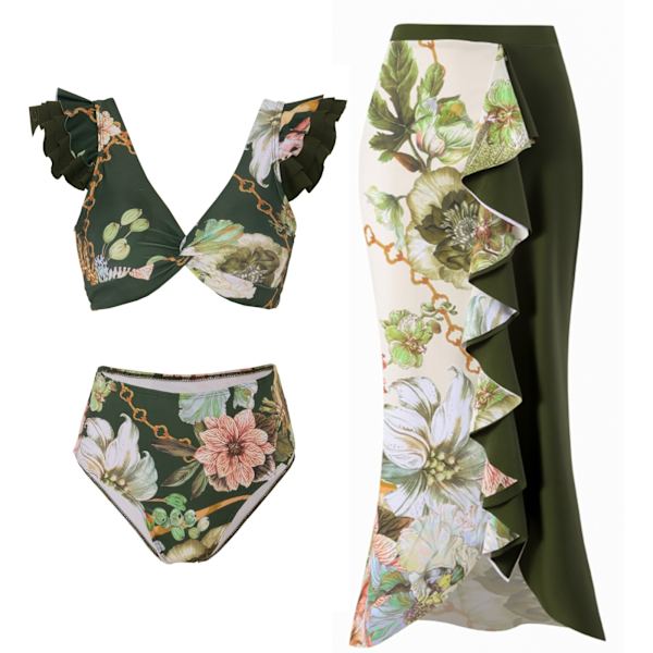 Vintage bikini dam i ett stycke baddräktsklänning i två set S 9ee7 S Fyndiq
