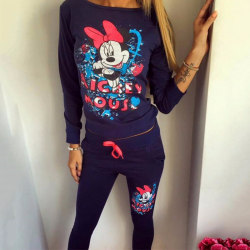 Women/'s Mickey Minnie Mouse Tracksuit Set Sweatshirt Tops Pants Lounge Wear Suit