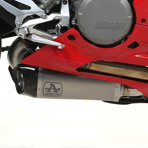 Arrow Titanium Work With Carbon End Cap Ducati Panigale V2 955 20 Homologerad Ljuddämpare Röd Homologated