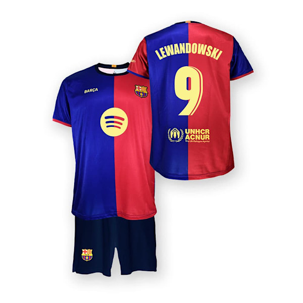Fc Barcelona Kit Fc Barcelona 24/25 9 Lewanddowski Junior T-shirt Med Korta rmar Till Hemmet 14 Years
