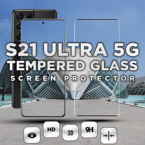 1-Pack SAMSUNG GALAXY S21 ULTRA Näytönsuoja - Karkaistu Lasi 9H - Super laatu 3D