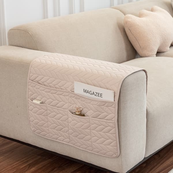 (Beige) Sofa Armlænsbetræk til Arme, Lænestol Arm Beskytter Cove