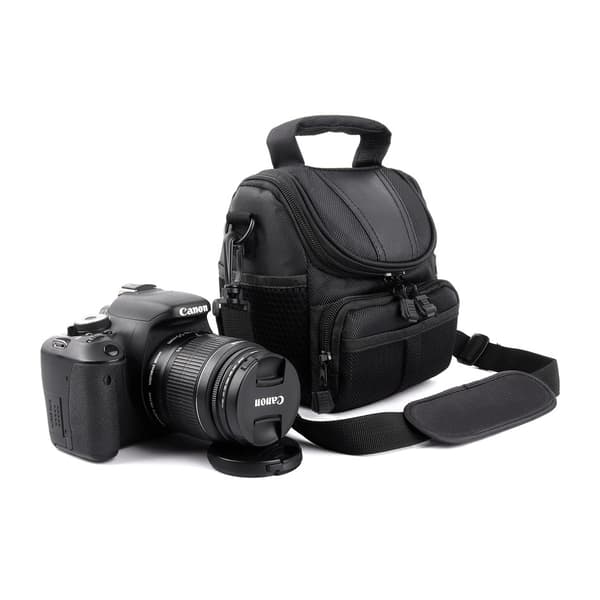 Myk, polstret kameraveske/etui i medium størrelse for Nikon, Canon, Sony, Pentax, Olympus Panasonic, Samsung og mange flere