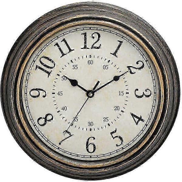 Vintage Quartz Væg ur 30cm Støjsvag Ikke-Tikkende med Store Tal & HD Glas[JSR]