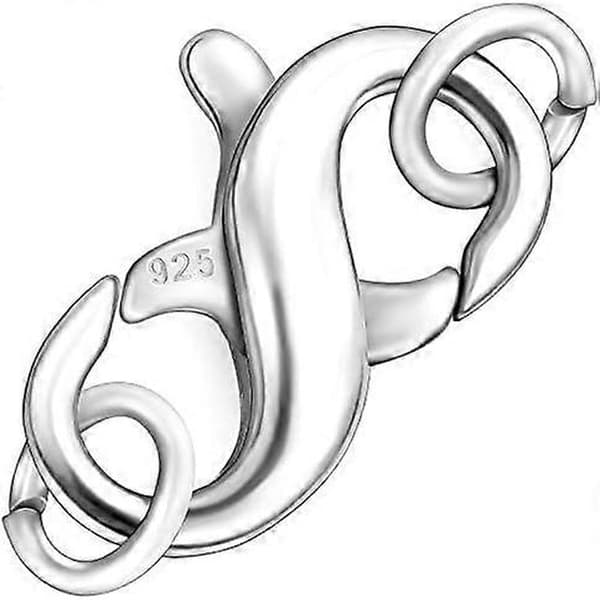 14mmx 6mm S925 Dubbel Öppning Hummerlås Sterling Silver och Guld Halsband Armband Förlängningslås och Stängningar för DIY Smycken
