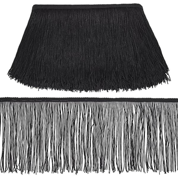 9 m av 15 cm frynsetrim blonde dusk svart kjedetråd trim bånd for latinsk danseklänning DIY klær utsmykning lampeskjerm