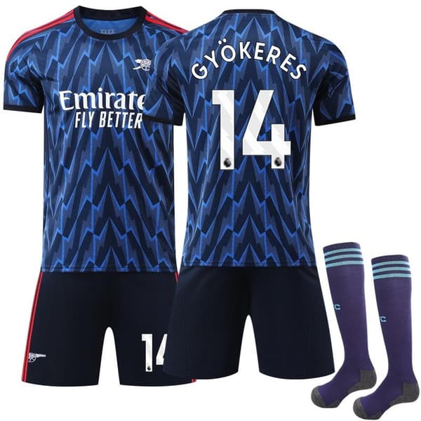 25-26 Arsenal bortedrakt barn voksen fotballdrakt trøye nr. 14 Gyökeres-Perfet