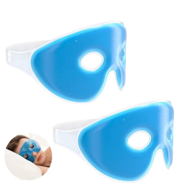 2x Kølemaske til øjne - Øjenmaske med gel - Kølemaske Blå