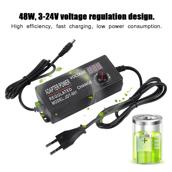 48w 2a 3-24v Power Supply Charger Adapter With Led Display V