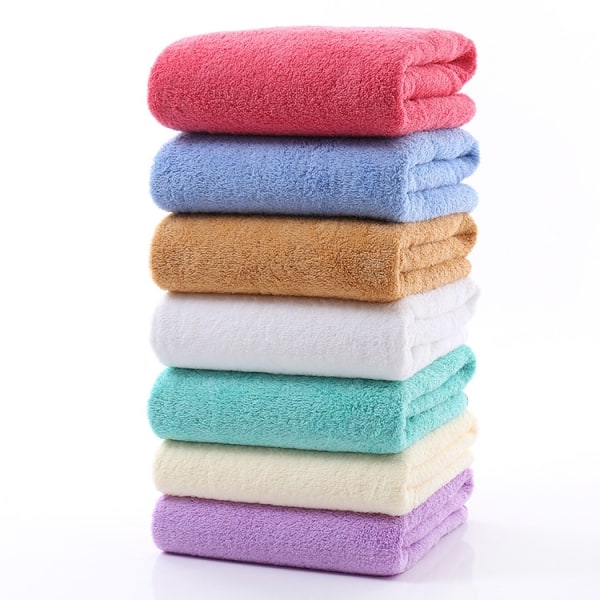 Plain Coral Fleece Towel Thick Double-sided Brushed Large Ba
