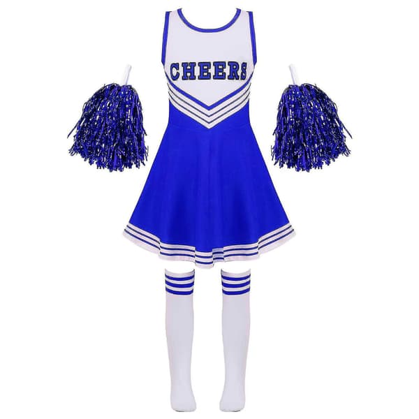 Lasten Cheerleading-asu Tyttöjen Cheerleader-univormut Cheer Dance -asut Halloween-mekko Sukat Kukka D_y
