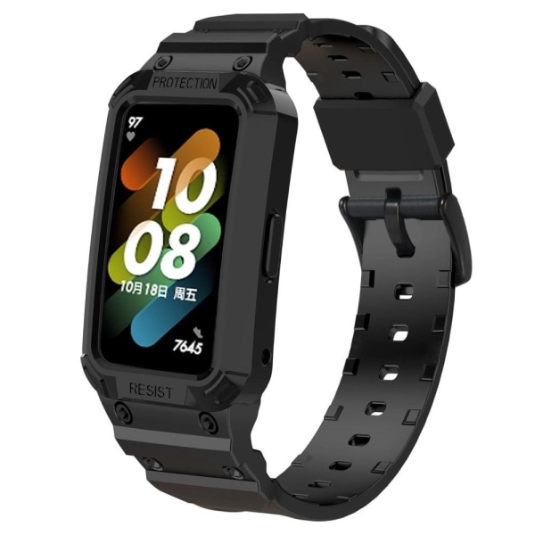 Generic Huawei Band 7 / Honor 6 Protective Cover With Watch Strap - Black