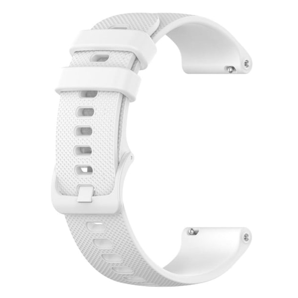 Generic Grid Texture Silicone Watch Strap For Haylou / Noise Willful W White
