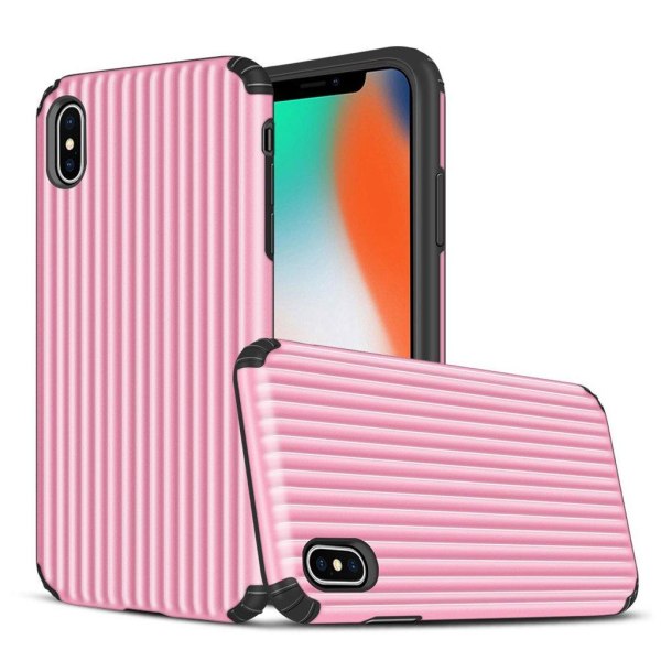 Generic Iphone Xs Kuffert Formet Hybrid Etui - Rødguld Pink