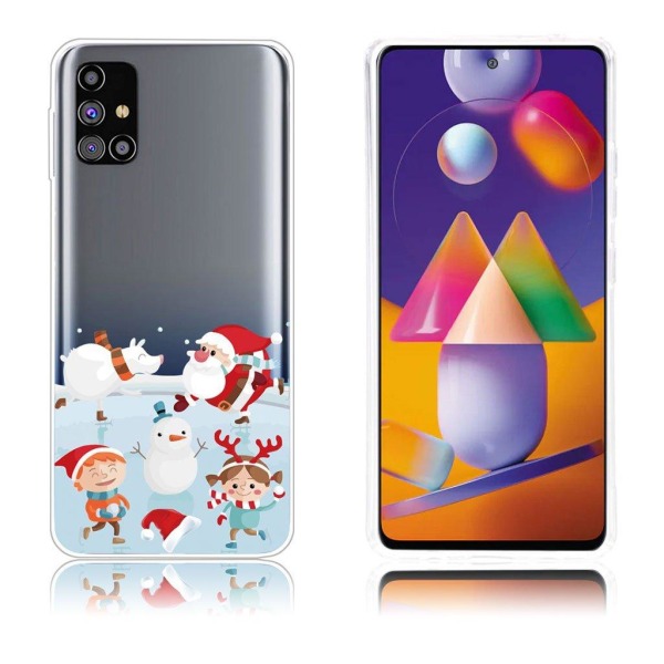 Generic Christmas Samsung Galaxy M31s Etui - Julemand Og Children White