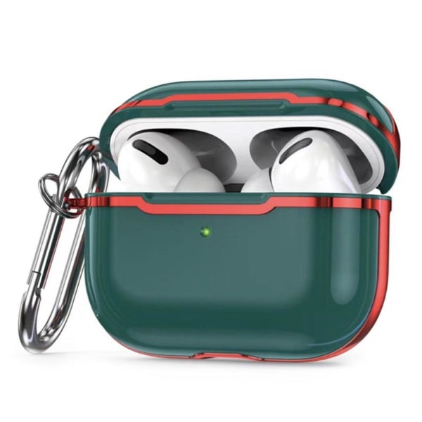 Generic Airpods Pro 2 Electroplating Case With Hook - Blackish Green / R