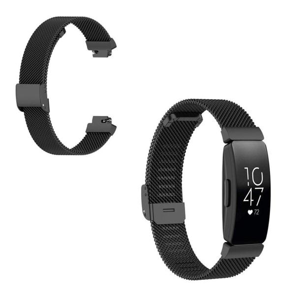 Generic Fitbit Inspire / Hr Ace 2 Rustfrit Stål Urrem - Sort Black