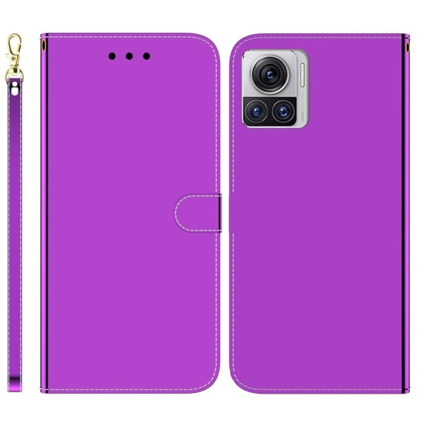 Generic Mirror Motorola Edge 30 Ultra / X30 Pro Flip Etui - Lilla Purple