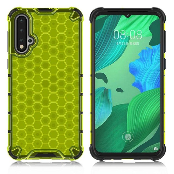 Generic Bofink Honeycomb Huawei Nova 5 Cover - Grøn Green