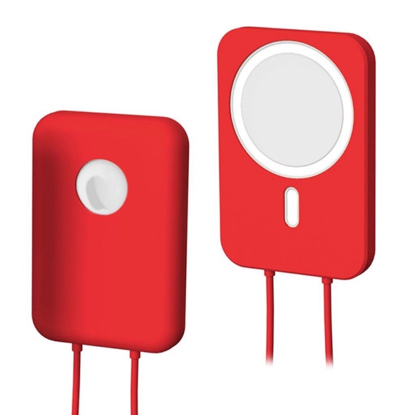 Generic Apple Magsafe Charger Solid Color Silicone Cover - Red