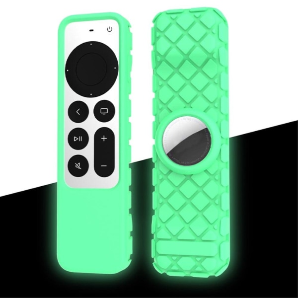 Generic Apple Tv 4k (2021) Luminous Rhombus Silicone Cover - Gr Green