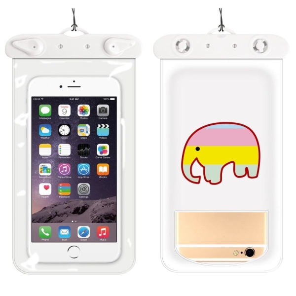 Generic Universal Cartoon Pattern Waterproof Pouch For 6-inch Smartphone White