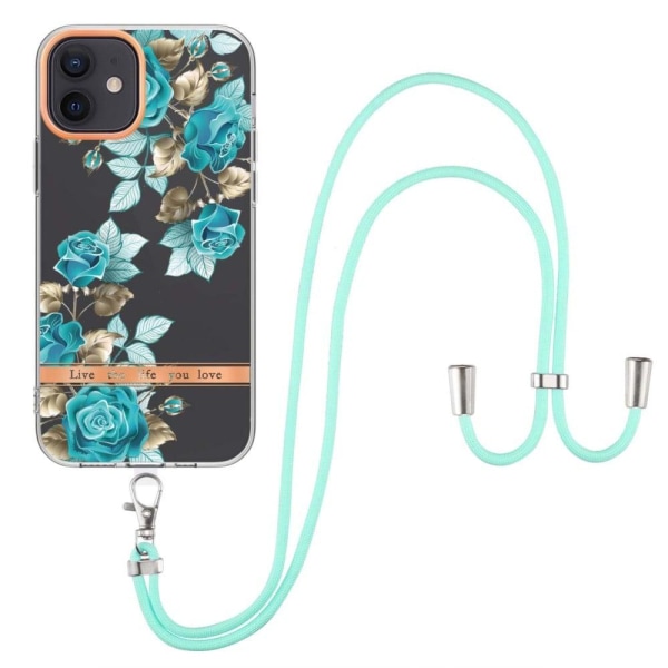 Generic Slim And Durable Softcover With Lanyard For Iphone 12 / Pro - Blue