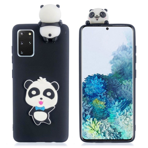 Generic Cute 3d Samsung Galaxy S20 Plus Cover - Glad Panda Black