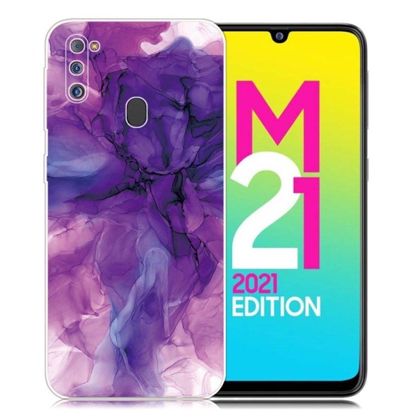 Generic Marble Samsung Galaxy M21 2021 Etui - Drømmende Lilla Marmor Purple