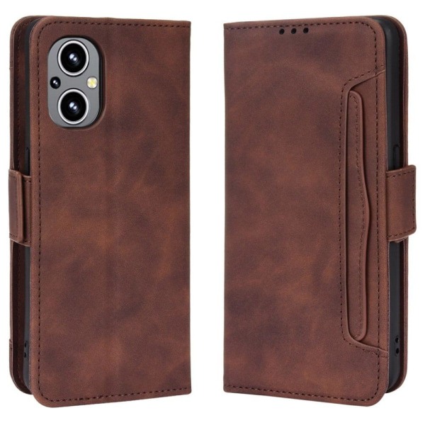 Generic Stilfuldt Læder Etui Med Pung Til Oneplus Nord N20 5g - Brun Brown