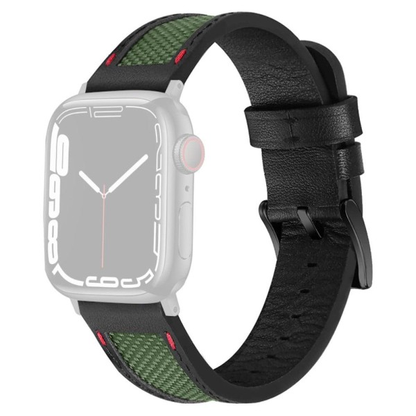 Generic Apple Watch Series 8 (45mm) / Ultra Nylon With Cowhide Lea Black