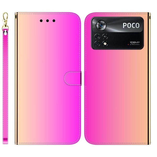Generic Mirror Xiaomi Poco X4 Pro 5g Flip Case - Rose Pink