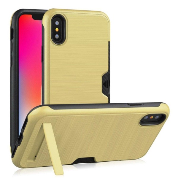 Generic Iphone Xs Kickstand Penslet Etui - Guld Gold