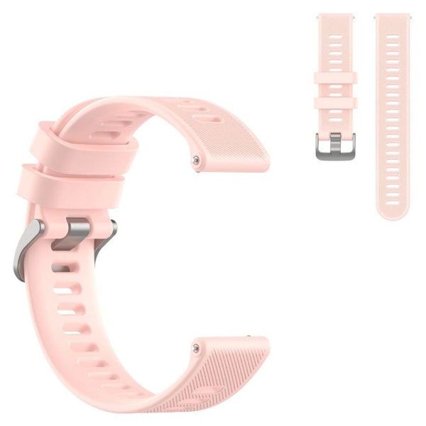 Generic 20mm Twill Texture Silicone Watch Strap For Garmin Forerunner 15 Pink