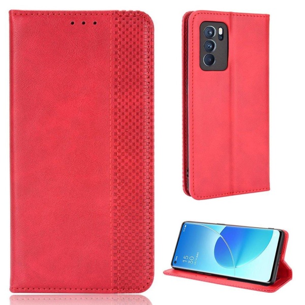 Generic Bofink Vintage Oppo Reno6 Pro 5g Leather Case - Red