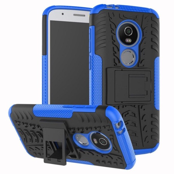 Generic Motorola Moto E5 Play Beskyttelsesetui I Kombimaterialer Med Sta Blue