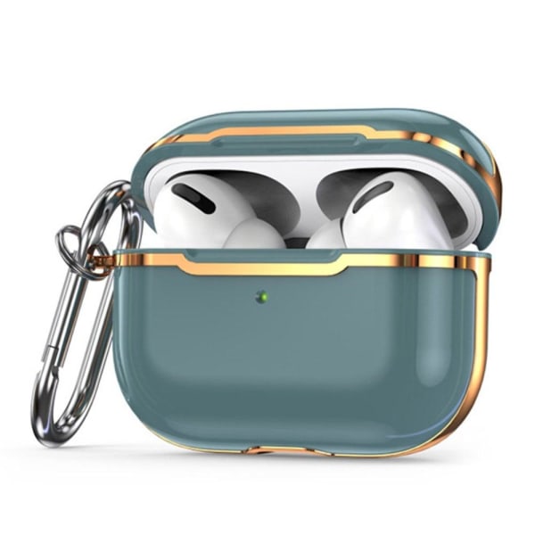 Generic Airpods Pro 2 Electroplating Case With Hook - Granny Grey / Gold Silver