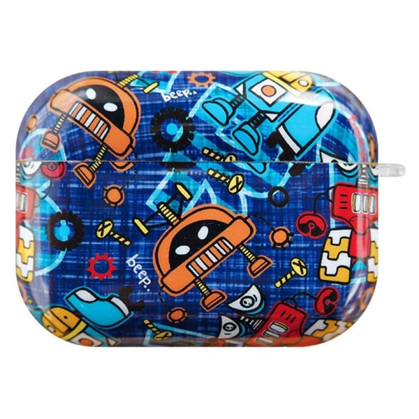 Generic Airpods Pro Stylish Pattern Charging Case - Robot Multicolor