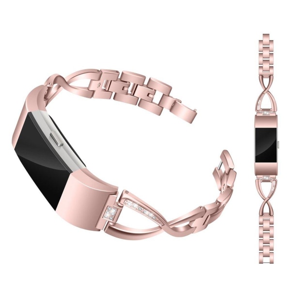 Generic Fitbit Charge 2 Diamond Décor Watch Band - Pink