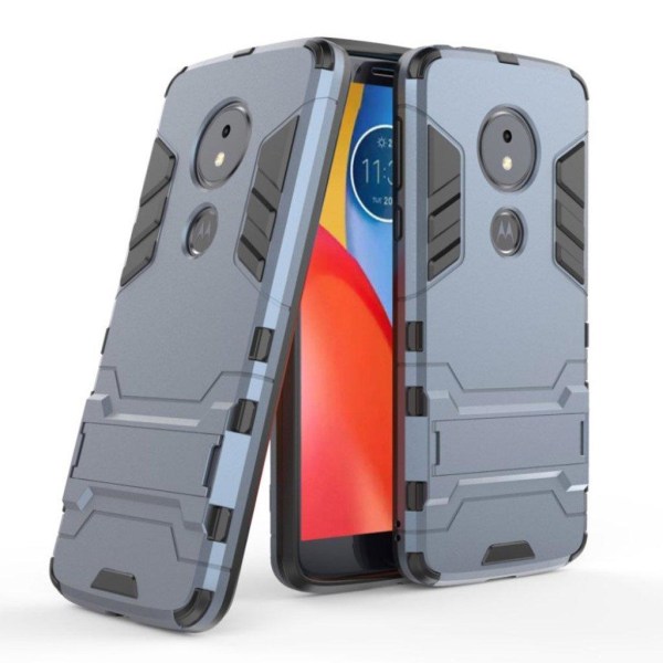 Generic Motorola Moto G6 Play Beskyttelsesetui I Kombi-materialer Med St Blue