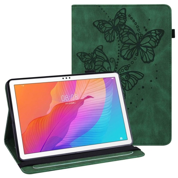 Generic Huawei Matepad T10 / T10s Butterfly Imprint Leather Case - Green