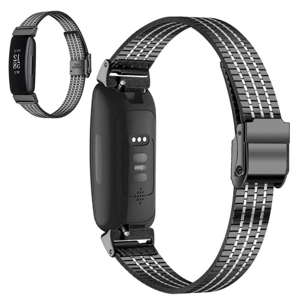 Generic Fitbit Inspire 2 Seven Bead Stainless Steel Watch Strap - Black