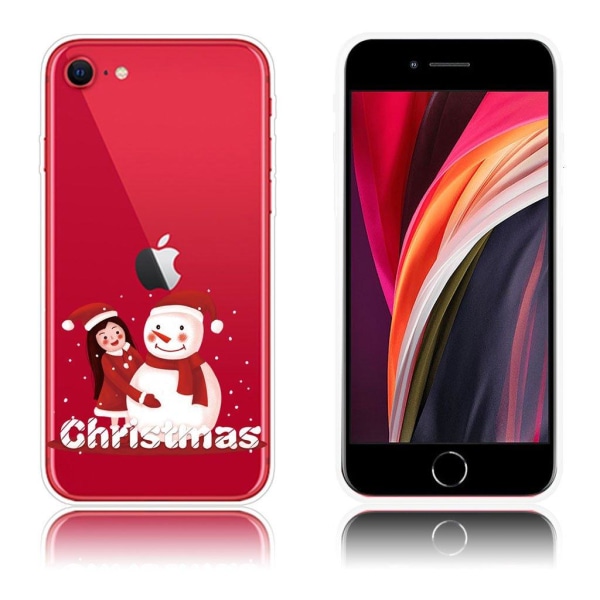Generic Christmas Iphone Se 2020 Etui - Pige Og Snemand White