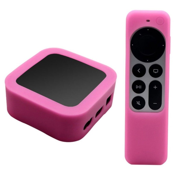 Generic 2 Pcs / Set Apple Tv 4k (2021) Top Box + Remote Controller S Pink