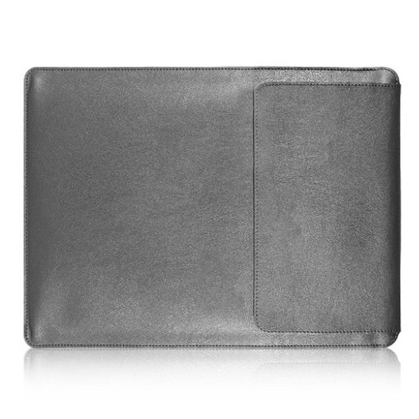Generic Macbook Pro 15 Touchbar Beskyttelsetaske I Læder Med Etui Til Mu Silver Grey