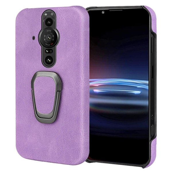 Generic Shockproof Leather Cover With Oval Kickstand For Sony Xperia Pro Purple