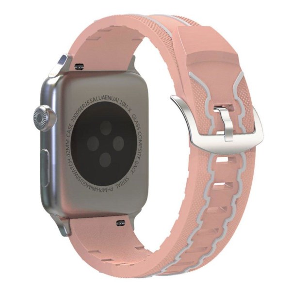 Generic Apple Watch Series 4 40mm Ecg Mønster Silikone Urrem - Lyserød / Pink