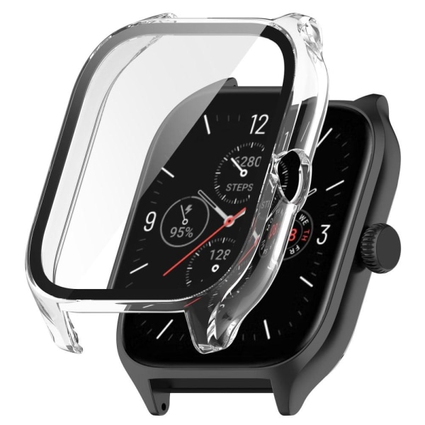 Generic Amazfit Gts 4 Cover With Tempered Glass Screen Protector - Trans Transparent