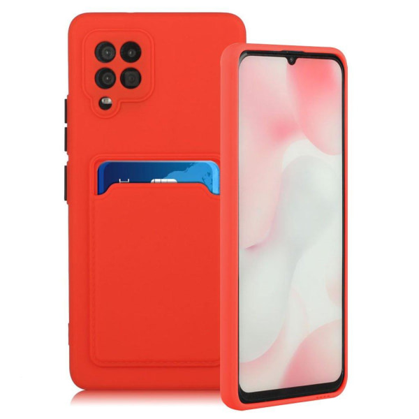 Generic Card Holder Cover Til Samsung Galaxy A42 5g - Rød Red